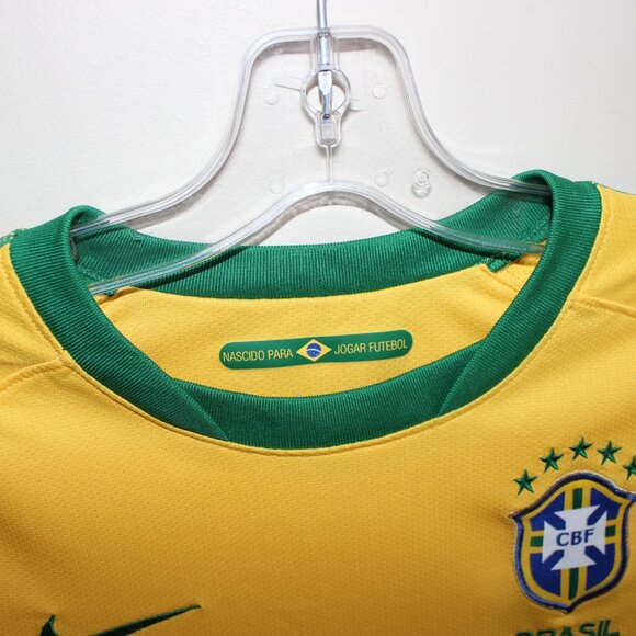 3/$88❤️Nike BRAZIL 2010 home shirt soccer jersey Kids Youth L 152-158cm Age12-13 - Picture 4 of 13